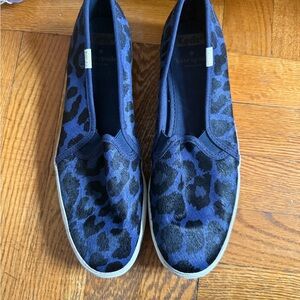 Kate Spade X Keds  Blue Leopard Slip-On Sneakers size 8.5